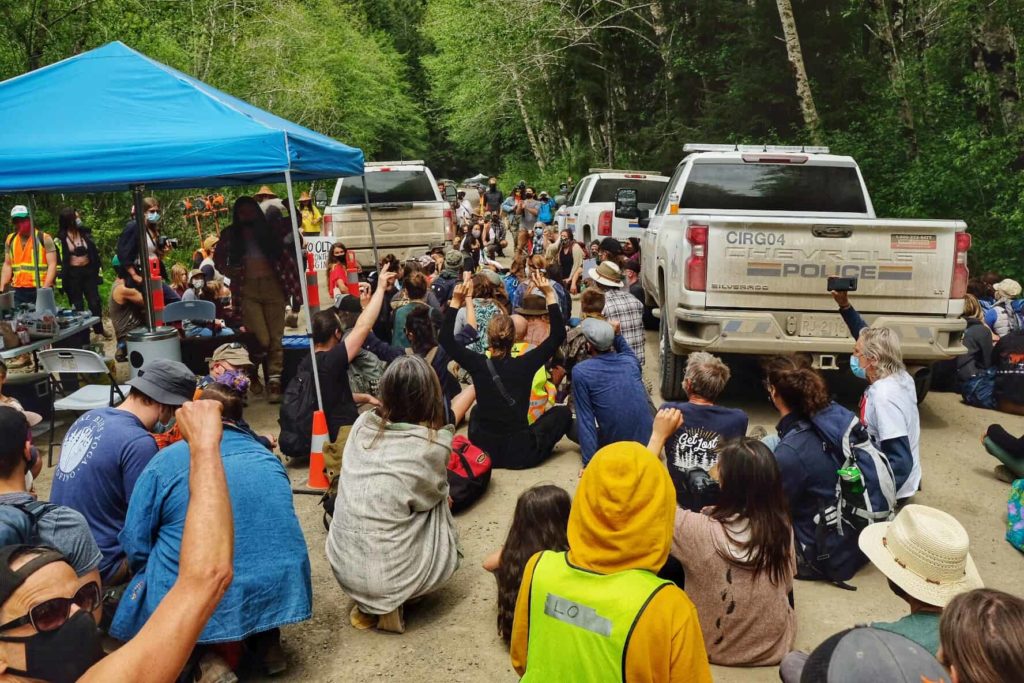 Fourteen people were arrested on Saturday at Caycuse Camp, police say.