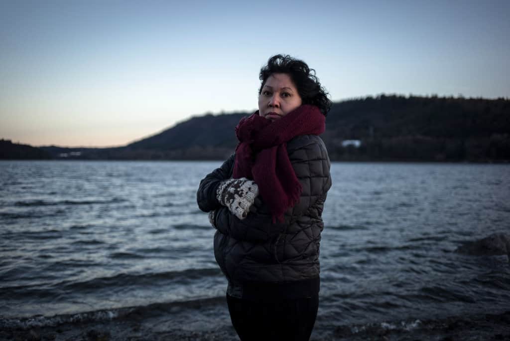 Charlene Aleck, council member of the Tsleil-Waututh Nation, whose name means “people of the inlet,” says her community has adapted to life in a growing port city with some development, but collectively, the Tsleil-Waututh “saw no huge benefits” from the Trans Mountain pipeline. Darren Hauck for Reveal
