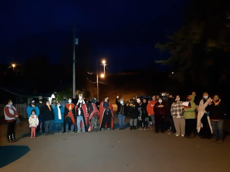 Gitxsan community gathered on Gitanmaax reserve in Hazelton, B.C. on Oct. 16 to stop MCFD social workers from taking child into ‘care’
