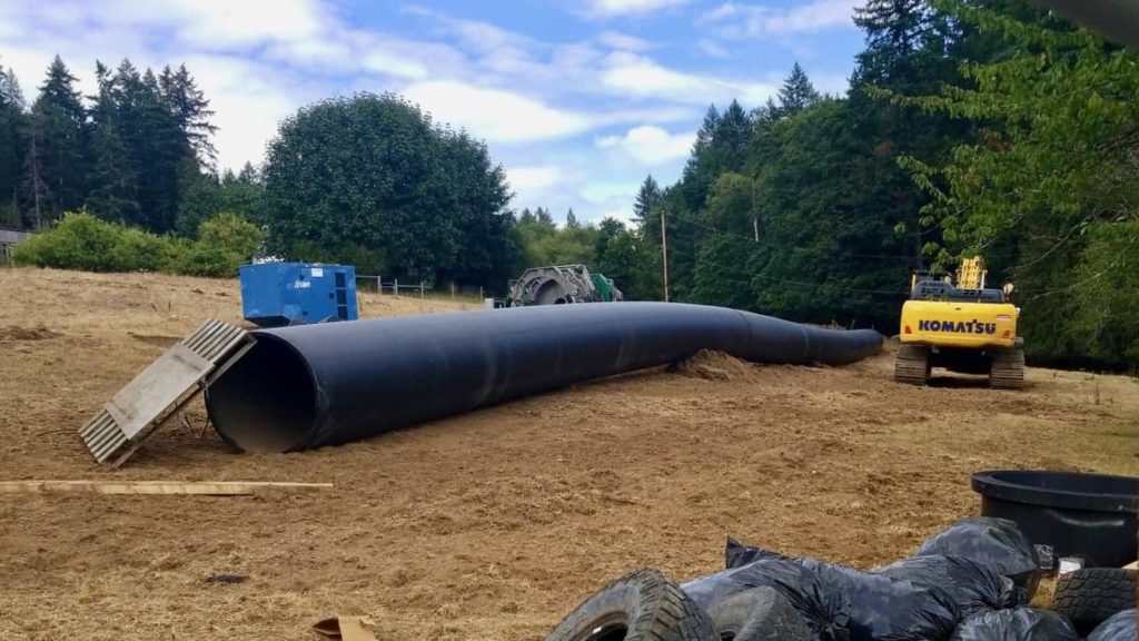 Catalyst Paper water pipeline being replaced. Cowichan.