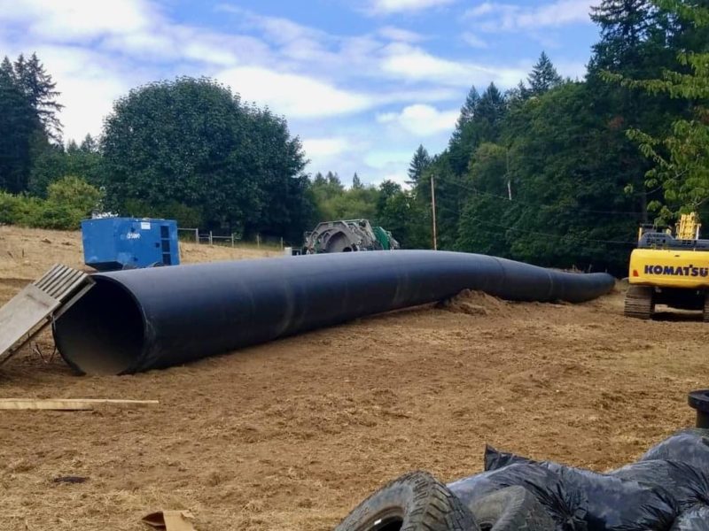 Catalyst Paper water pipeline being replaced. Cowichan.