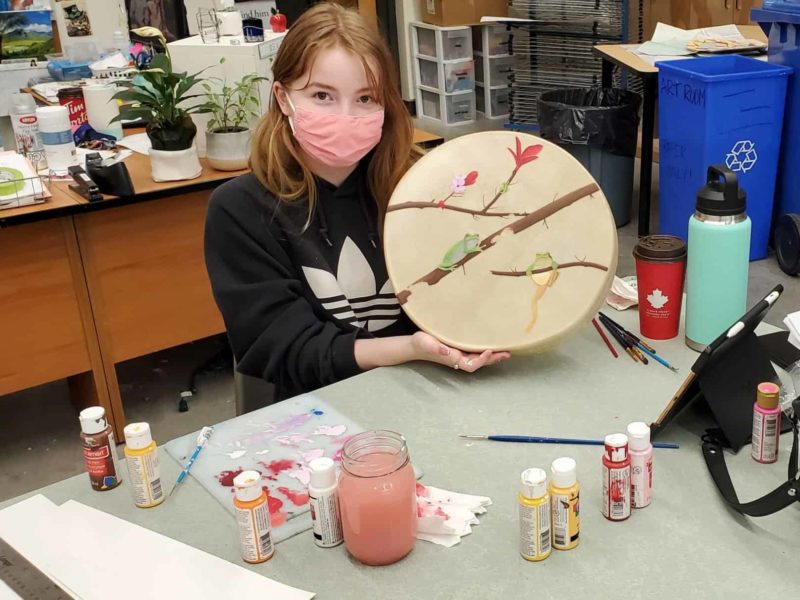 In photos: Langford students craft Coast Salish drums