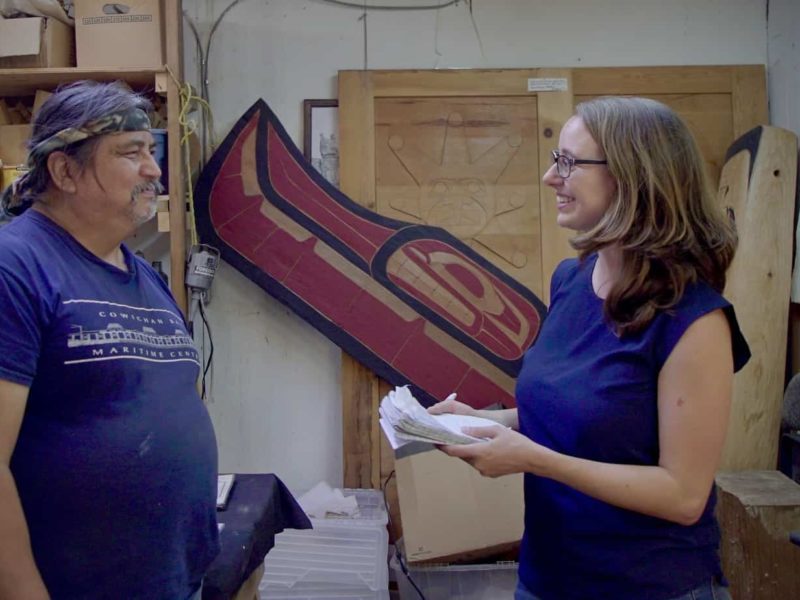Jacqueline Ronson, reporter for The Discourse, speaks with Coast Salish artist Herb Rice