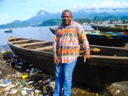 Reporter Elias Ngalame at the beach in Limbe.Elias Ntungwe Ngalame