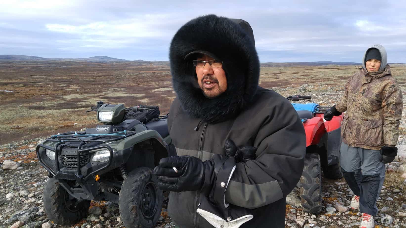 Eric Atagotaaluk and his son, Kailapi Smiler, at the hydro siteChristopher Pollon