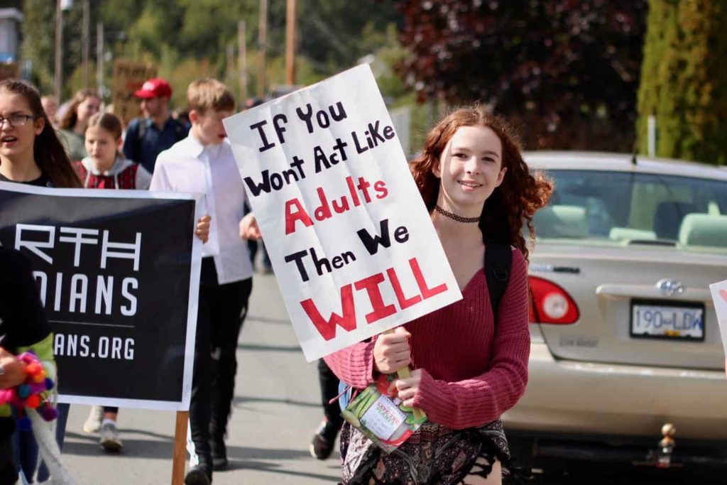 Youth march for climate action at the Global Climate Strike in Duncan on September 20, 2019. <b>Jacqueline Ronson/The Discourse Cowichan</b>