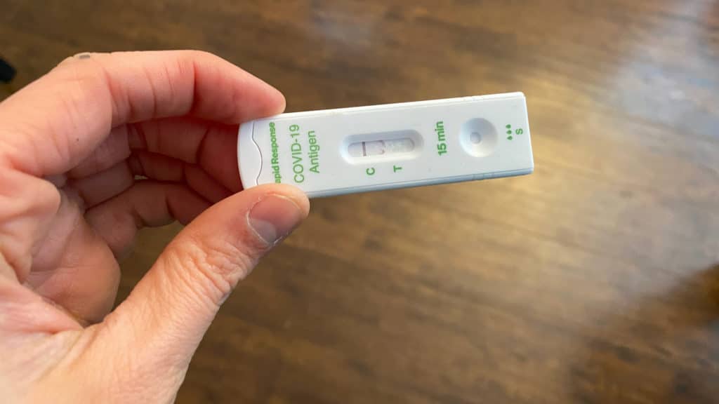 A rapid test for COVID-19, used more during the Omicron wave