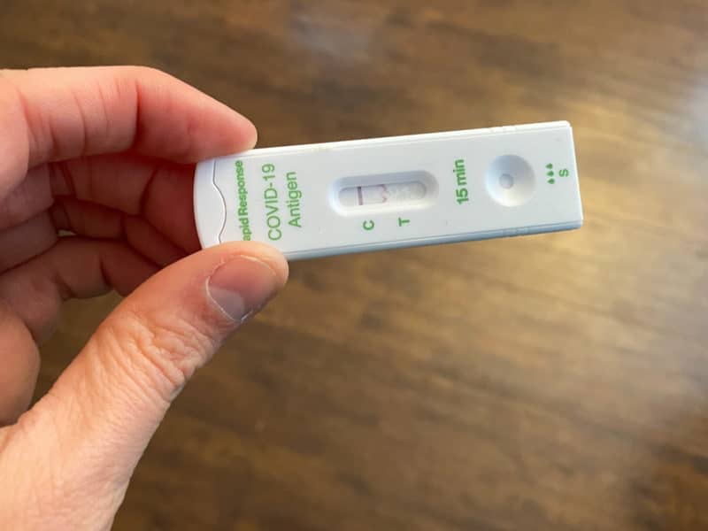 A rapid test for COVID-19, used more during the Omicron wave