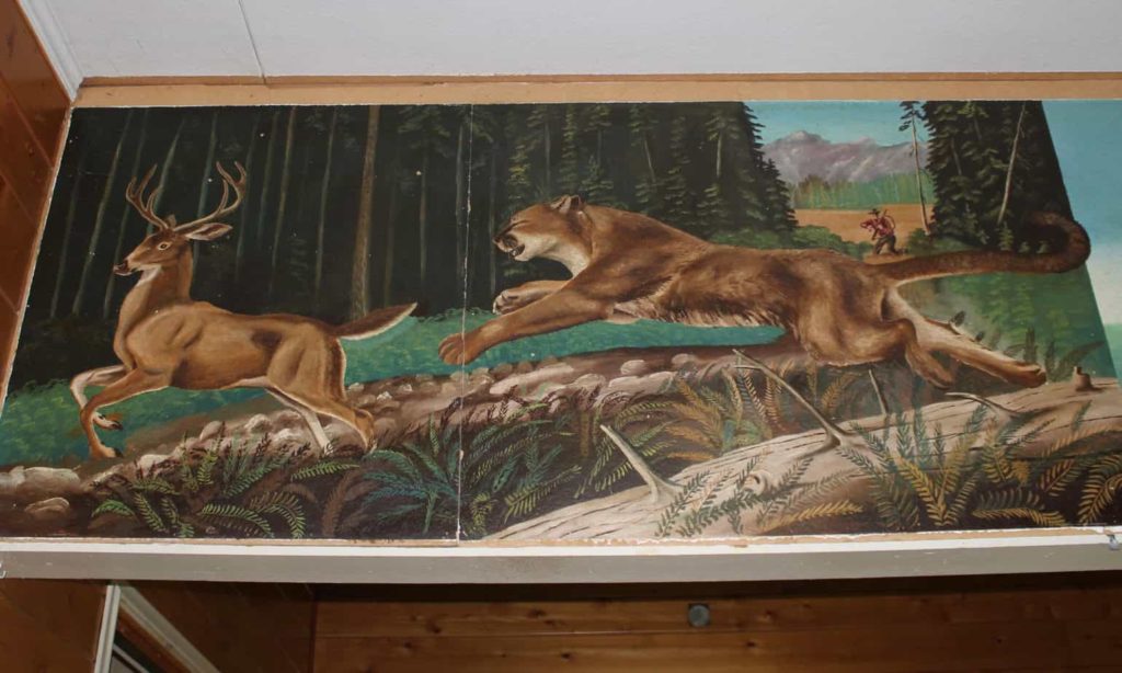 Painted onto a beam in the Honeymoon Bay Hall, this painting was the catalyst for this Curious in Cowichan question. Jacqueline Ronson/The Discourse Cowichan