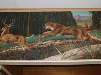 Painted onto a beam in the Honeymoon Bay Hall, this painting was the catalyst for this Curious in Cowichan question. Jacqueline Ronson/The Discourse Cowichan