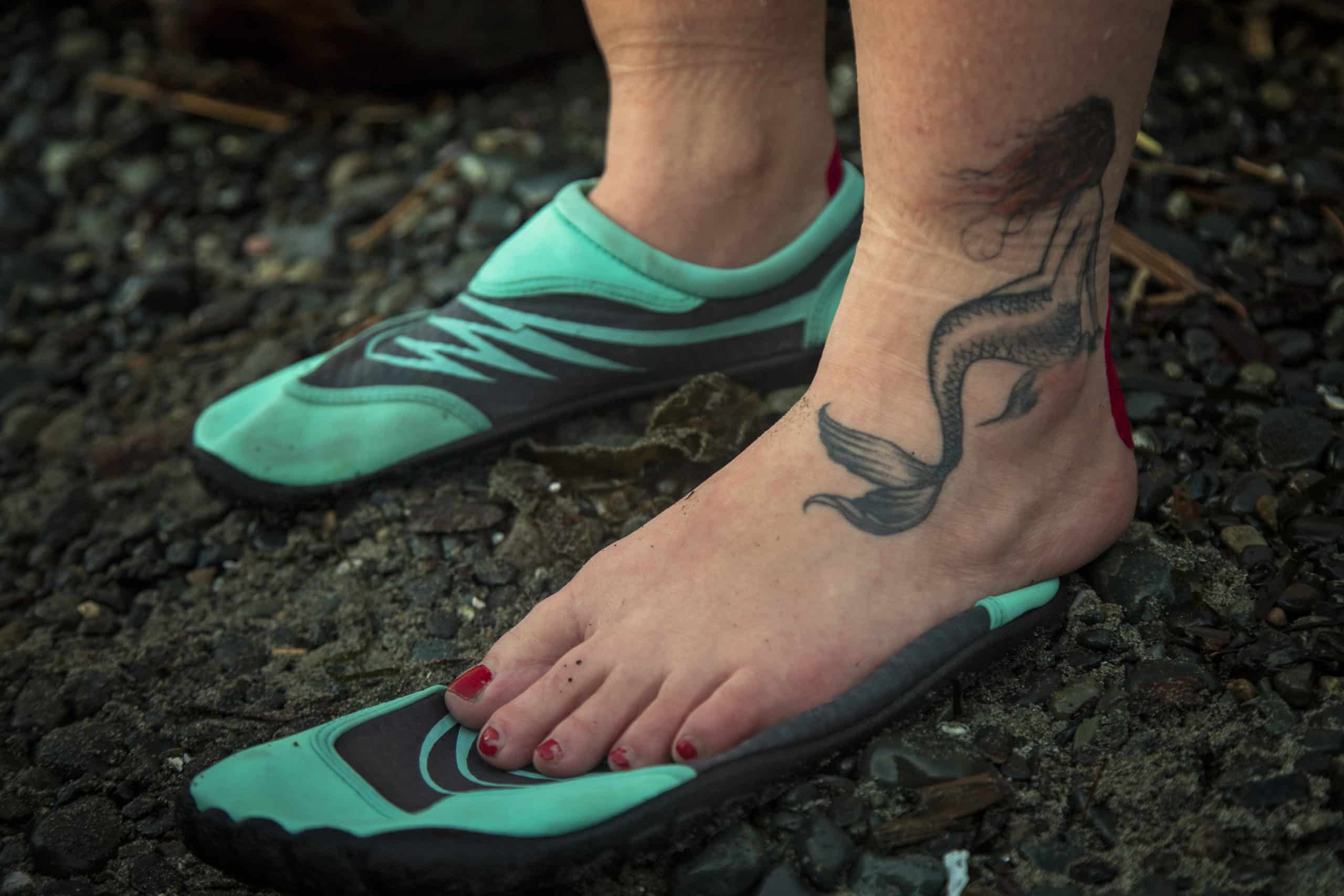 Water shoes considered a must by local cold water enthusiasts