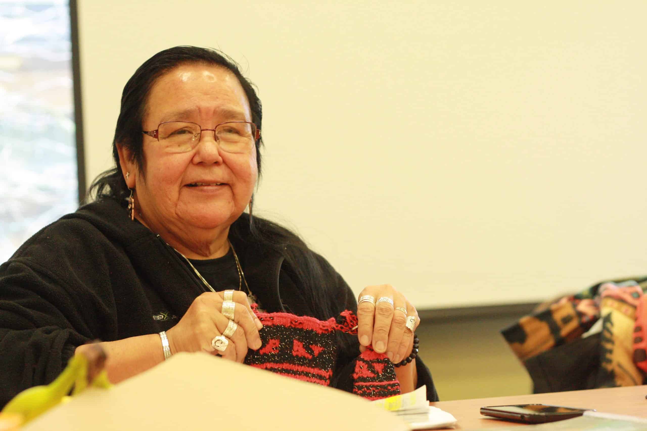 Elder Joanne Bob celebrates the expansion of FEATHERS to serve more Elders across the country.