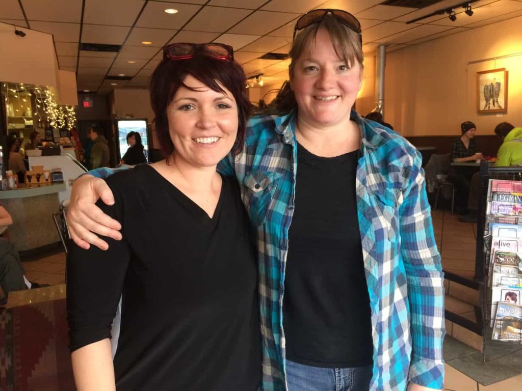 After talking over coffee in Terrace, B.C., Lucy Sager-Praught and Shannon McPhail have agreed to disagree on LNG and are looking for projects they can support together. Trevor Jang