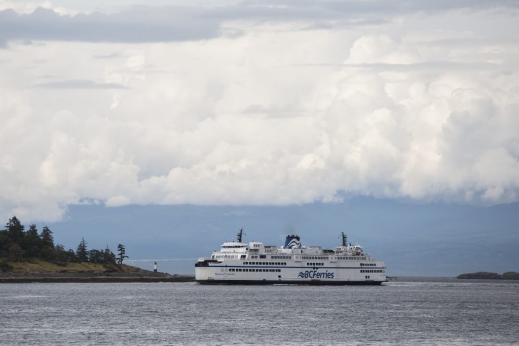 The Queen of Cowichan ferry sails into the BC Ferries Departure Bay ferry terminal in Nanaimo