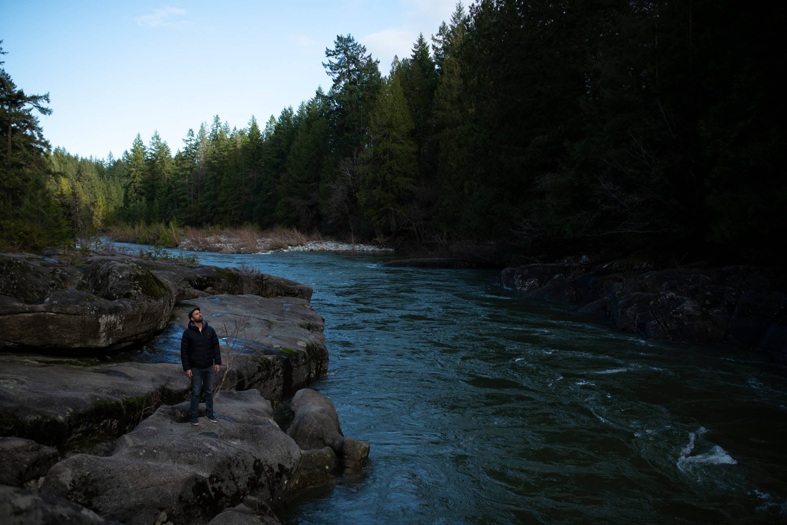 City councillor and Regional District of Nanaimo director Ben Geselbracht stands alongside the Nanaimo River.