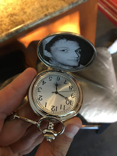 A locked holds a picture of Sirreal's brother Nick Dunae.