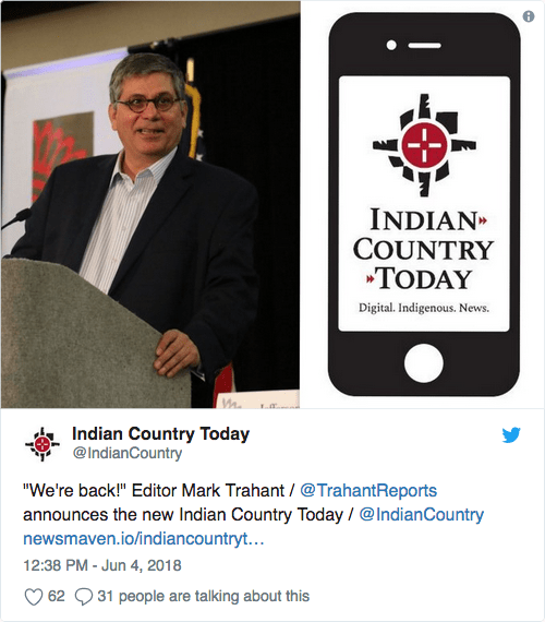 Indian Country Today Tweet