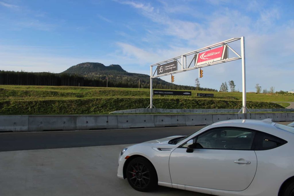 Cars sit trackside at the Vancouver Island Motorsport Circuit in April 2018. Jacqueline Ronson/The Discourse