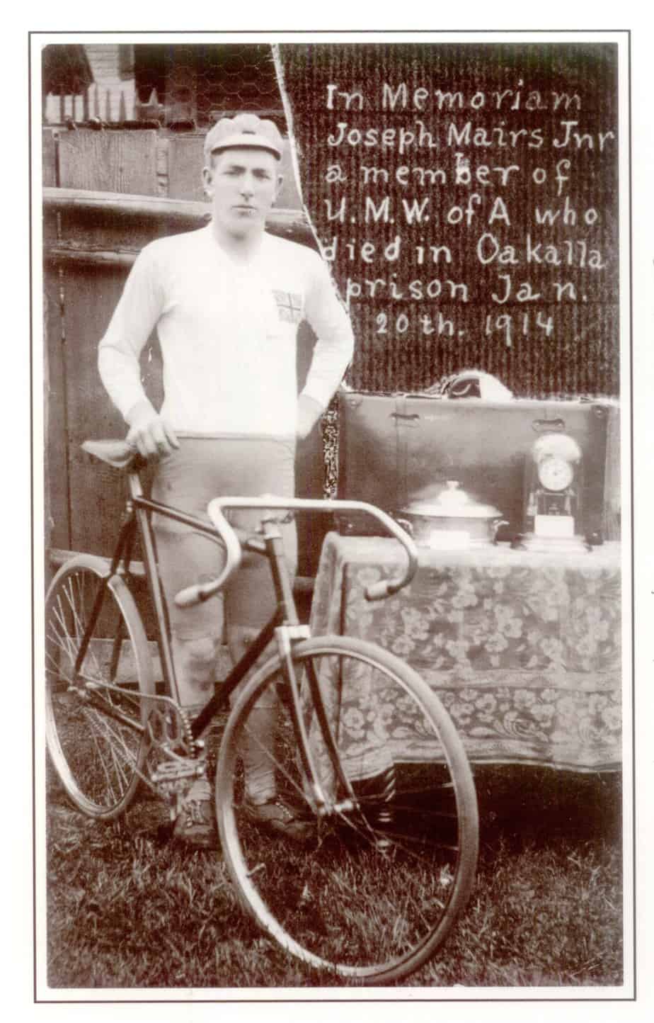 The United Mine Workers of America sold this postcard to raise funds for a cairn in memory of Joseph Mairs. Courtesy Eden Haythornthwaite