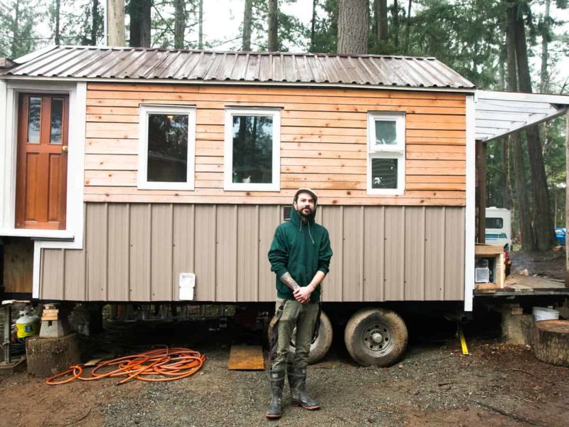 Josh is one of several Cowichan residents who live in tiny homes that are on wheels. He built his home by hand. Jenny Holden--The Discourse Cowichan