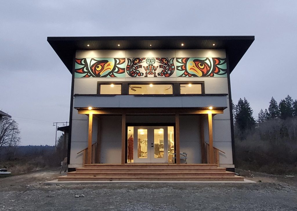 Ay Lelum - The Good House of Design's newly built studio and gallery features art work from the family and cedar posts.