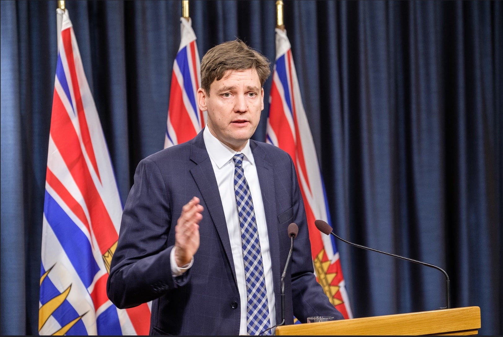 David Eby at a previous press announcement.