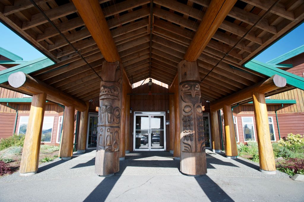 The entrance to Snuneymuxw First Nation head office