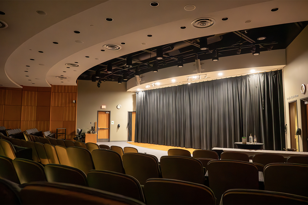 Photo of the Shaw Auditorium in the Vancouver Island Conference Centre.